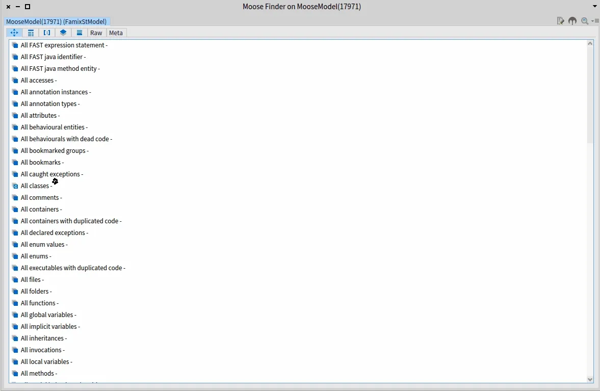 Example browsing model