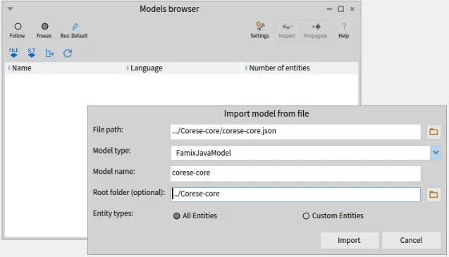"Importing the Corese model"