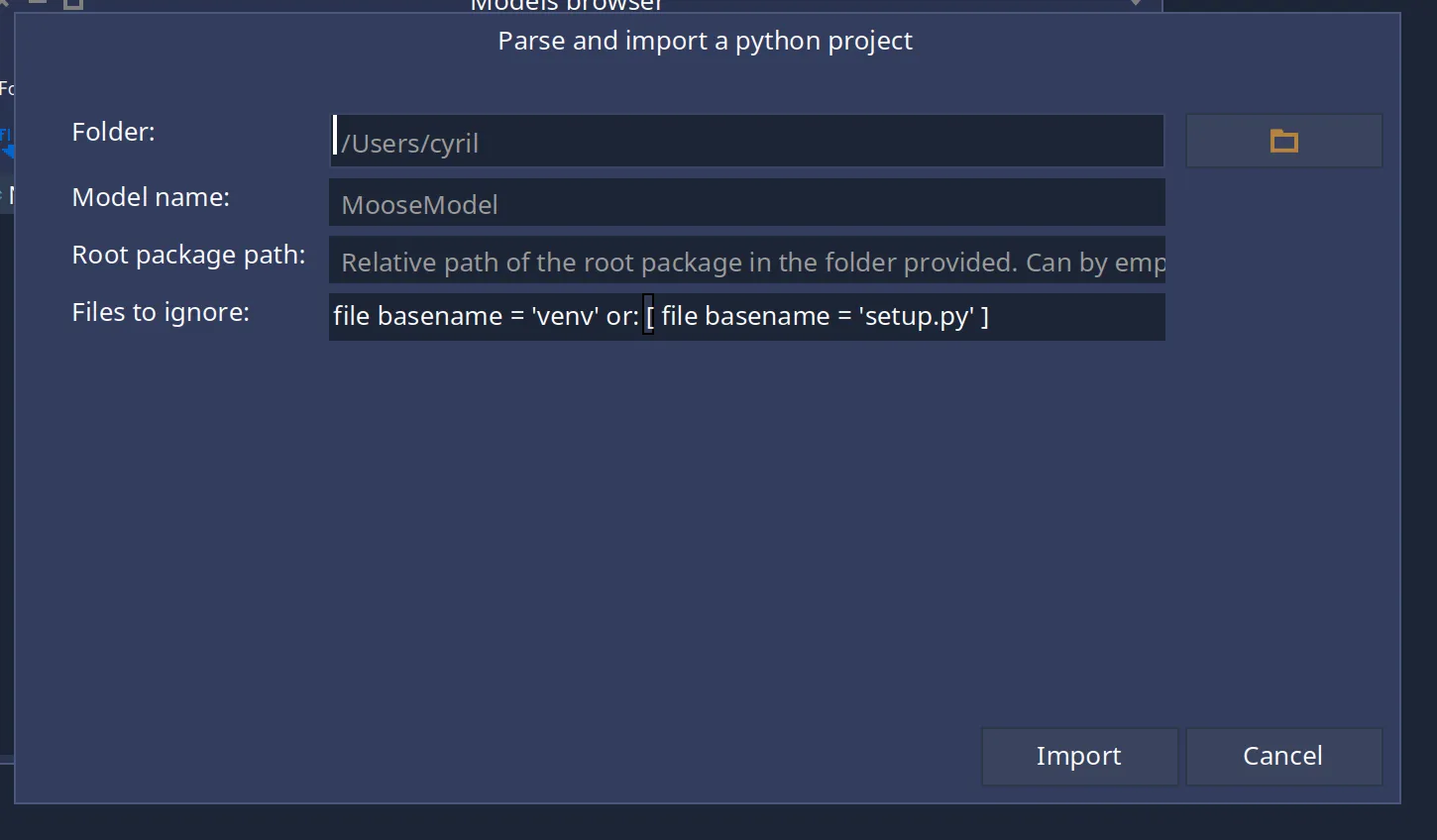 Python import UI