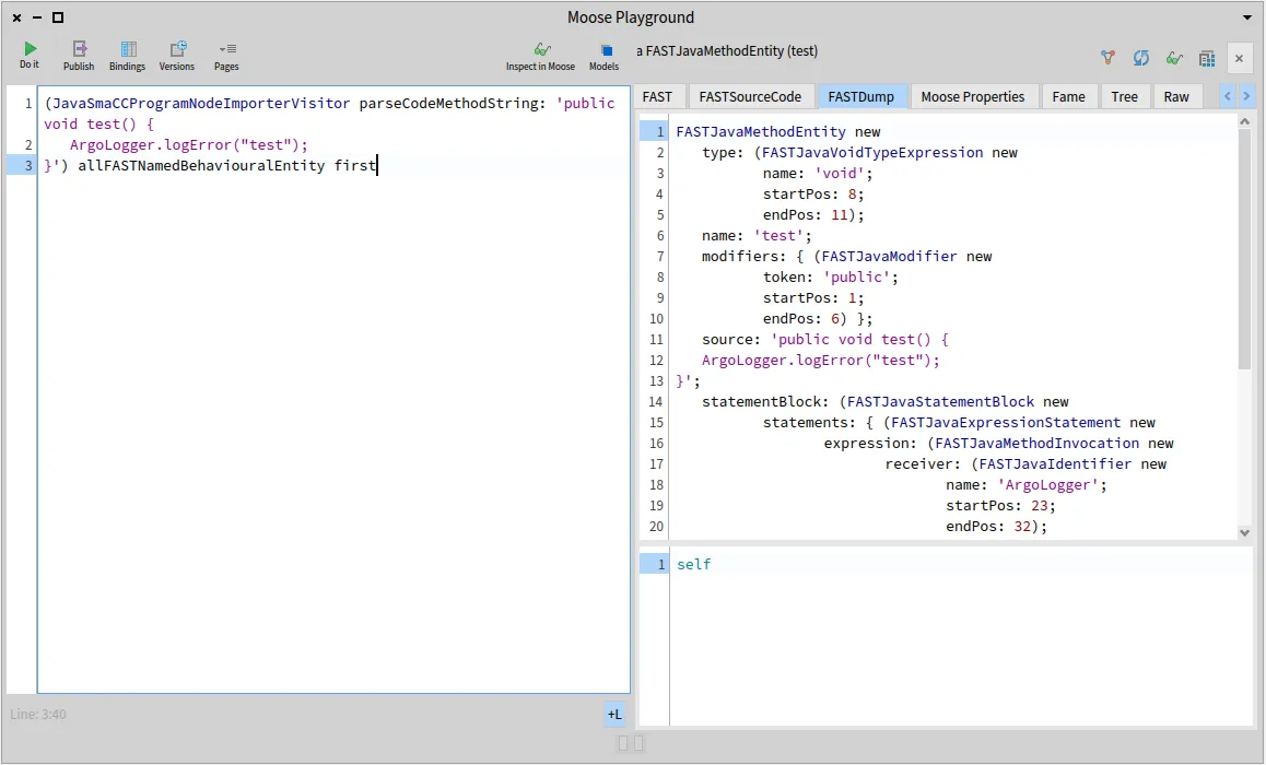 "Inspecting with FASTDump"
