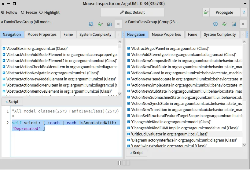 Show deprecated classes