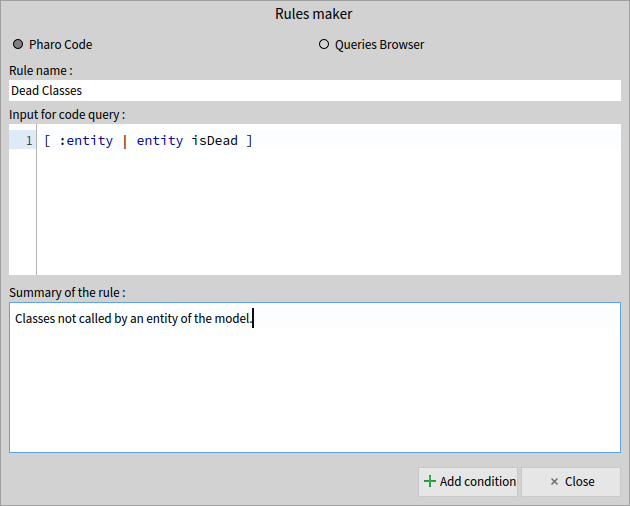 "Condition in Pharo Code : Dead Classes"