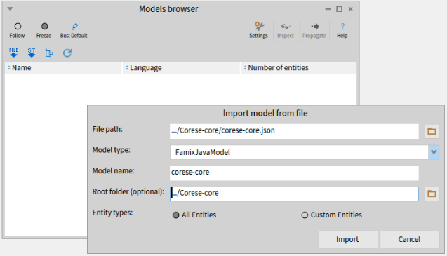 "Importing the Corese model"